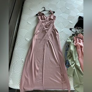 Left leg all pink dress